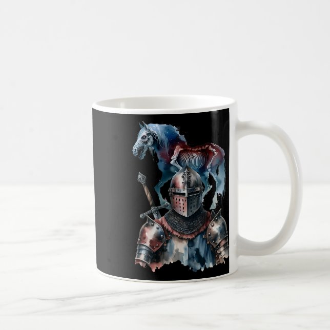 Halloween Mediaeval Knight Horses Knight Armour Ho Coffee Mug (Right)
