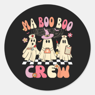Halloween Medical Istant Boo Crew Funny Ma Ghost N Classic Round Sticker