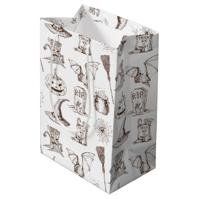 Halloween Medium Gift Bag (Back Angled)