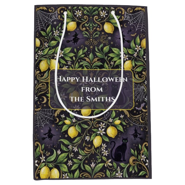 Halloween Medium Gift Bag Gothic Lemon (Front)