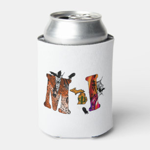 Halloween Michigan Can Cooler