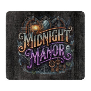 Halloween Midnight Manor Haunted House Cutting Board