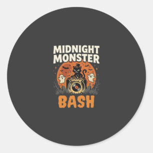 Halloween Midnight Monster Bash Classic Round Sticker