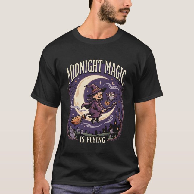 Halloween Midnight Witch Parade T-Shirt (Front)