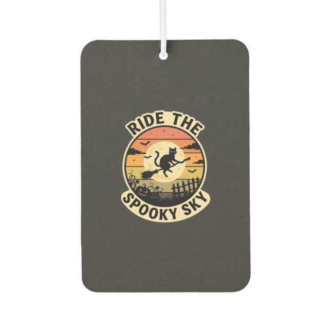 Halloween Midnight Witch Sunset Car Air Freshener (Front)