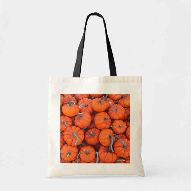 Halloween Mini Pumpkin Fall Autumn Pattern Photo Tote Bag (Front)