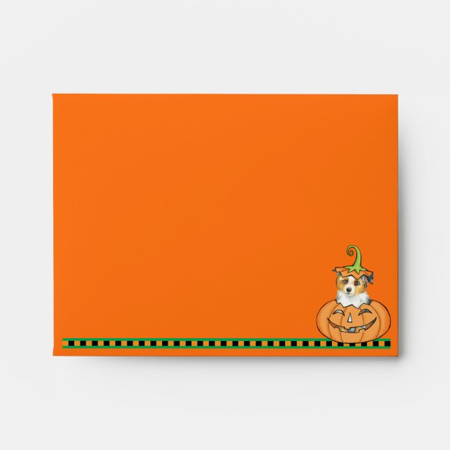 Halloween Miniature American Shepherd Envelope (Front)