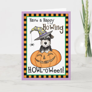 Halloween Miniature Schnauzer Card