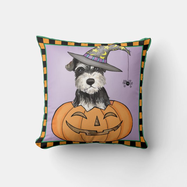 Halloween Miniature Schnauzer Cushion (Front)