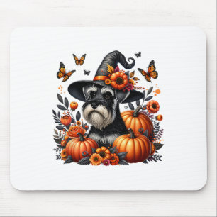 Halloween Miniature Schnauzer Dog Pumpkin Autumn F Mouse Pad