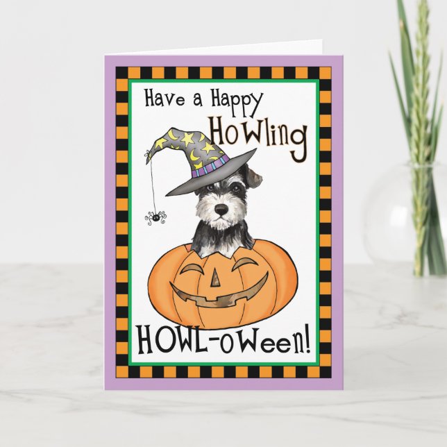 Halloween Miniature Schnauzer Invitation (Front)