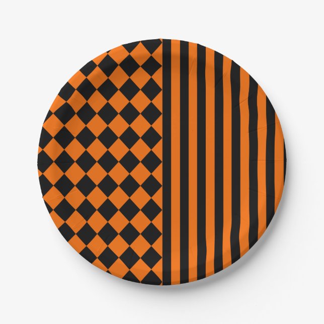 Halloween mix pattern paper plate (Front)