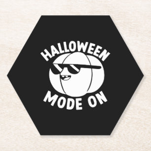 Halloween Mode On I Halloween Pumpkin Halloween Pa Paper Coaster