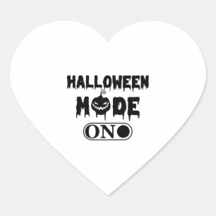 Halloween Mode On - Party Halloween Pumpkin  Heart Sticker