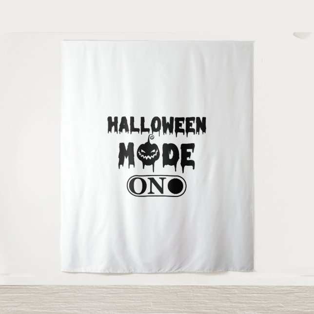 Halloween Mode On - Party Halloween Pumpkin Tapestry (Front)