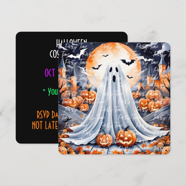 Halloween Modern Pumpkin Autumn Collection Invitation (Front/Back)