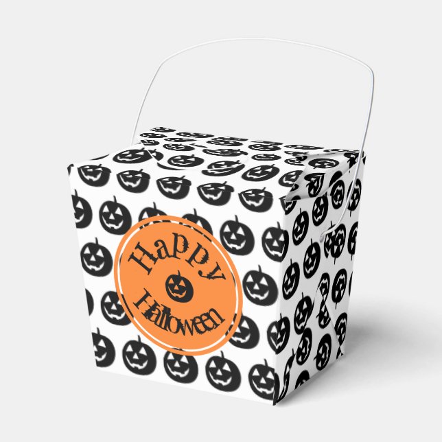 Halloween Modern Pumpkin Design Favour Box (Front Side)