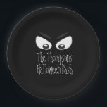 Halloween Modern Rustic Spooky Scary Ghost Eyes Paper Plate<br><div class="desc">Spooky Ghostly Ghoul Eyes Drawing, Scary spooky eyes glaring into you. In the darkness of a scary Halloween night, these spooky eyes can frighten any quest. Spirits, ghouls, and ghosts around. The misty fog-filtered background can be edited as well as the eyes can be moved about. A great design for...</div>