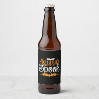 Halloween Mommys Little Spook Birthday Beer Bottle Label