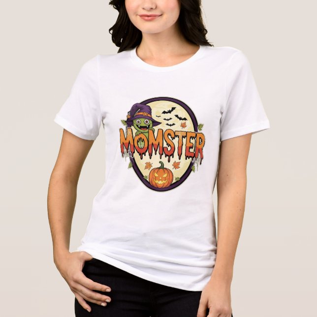 Halloween "Momster" High Quality T-Shirt Tri-Blend Shirt (Front)