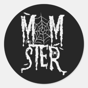 Halloween Momster Mum Monster Funny Costume Mummy  Classic Round Sticker