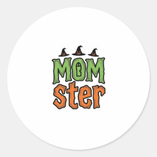 Halloween Momster Vintage Mum Shirt Design_1 Classic Round Sticker