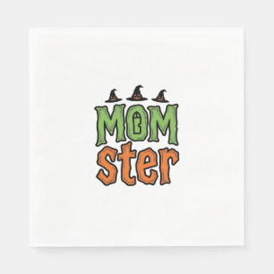 Halloween Momster Vintage Mum Shirt Design_1 Napkin