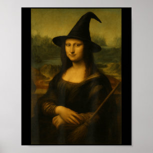 Halloween Mona Lisa Witch  Poster