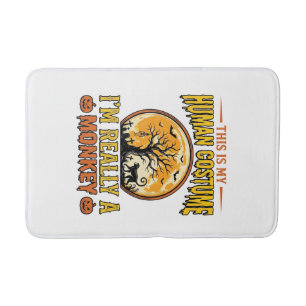 Halloween Monkey Costume Vintage Shirt Design_1 Bath Mat
