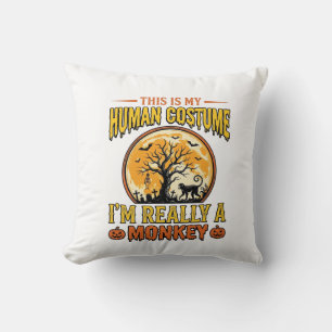 Halloween Monkey Costume Vintage Shirt Design_1 Cushion