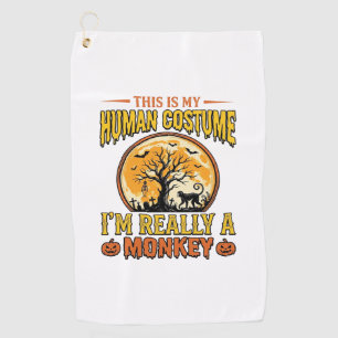 Halloween Monkey Costume Vintage Shirt Design_1 Golf Towel