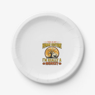 Halloween Monkey Costume Vintage Shirt Design_1 Paper Plate