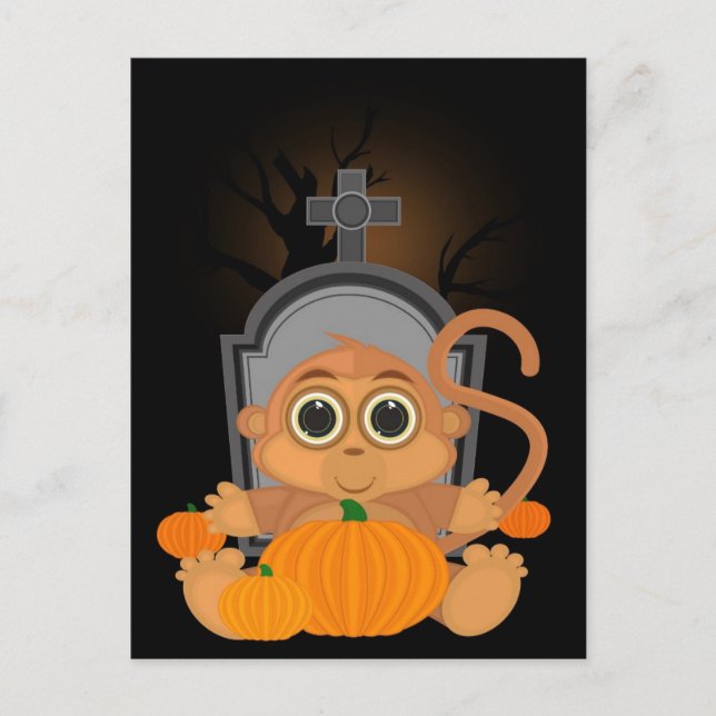 Halloween Monkey  Postcard (Front)