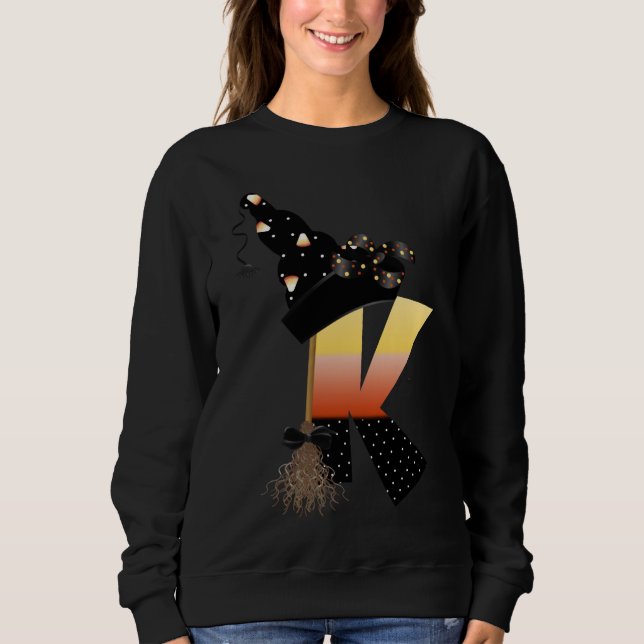 Halloween Monogram Letter K Sweatshirt (Front)