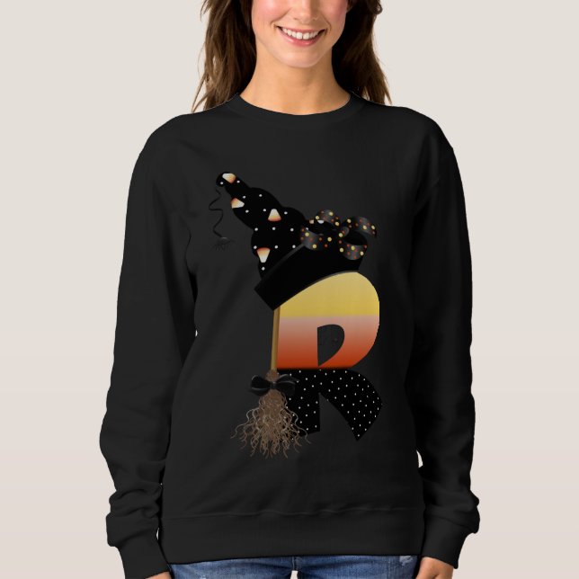 Halloween Monogram Letter R Sweatshirt (Front)