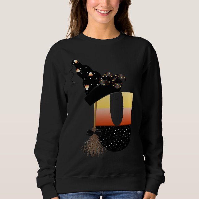 Halloween Monogram Letter U Sweatshirt (Front)