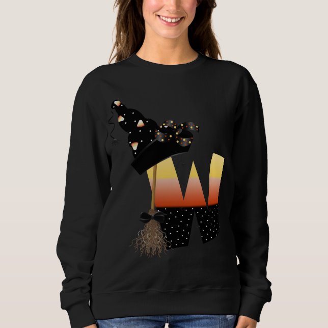 Halloween Monogram Letter W Sweatshirt (Front)