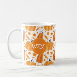 Halloween Monogram Pumpkin Coffee Mug 