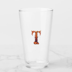 Halloween MonogramT Glass