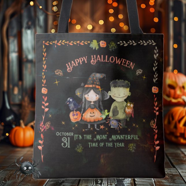  Halloween Monster and a Witch Tote Bag (Halloween Monster and a Witch Tote Bag )