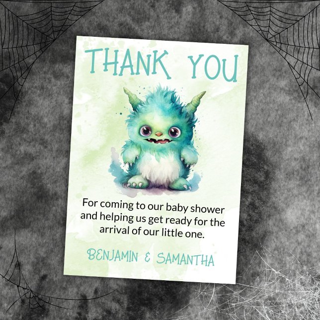 Halloween Monster Boy Baby Shower Thank You Card (Creator Uploaded)