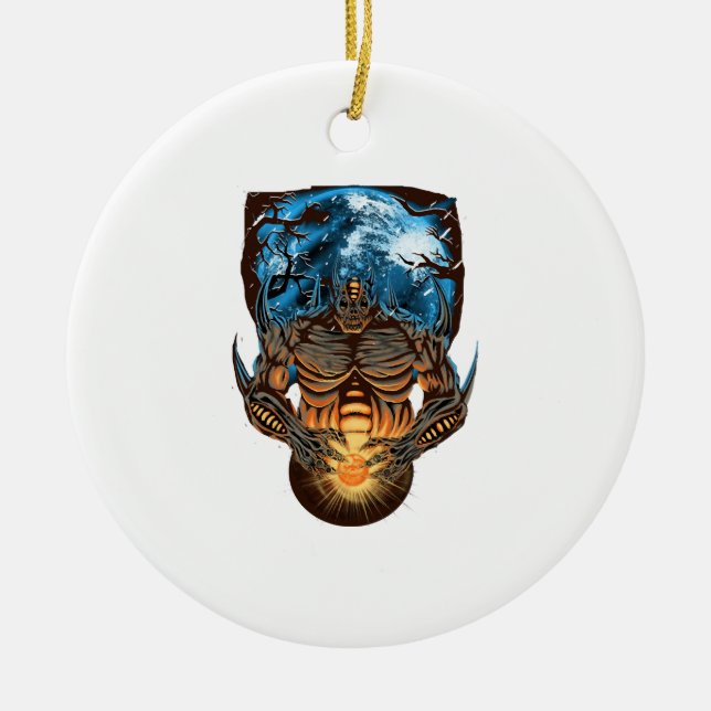 Halloween Monster          Ceramic Tree Decoration (Front)