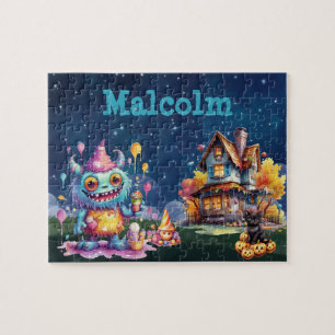 Halloween Monster Custom Child Name Puzzle 