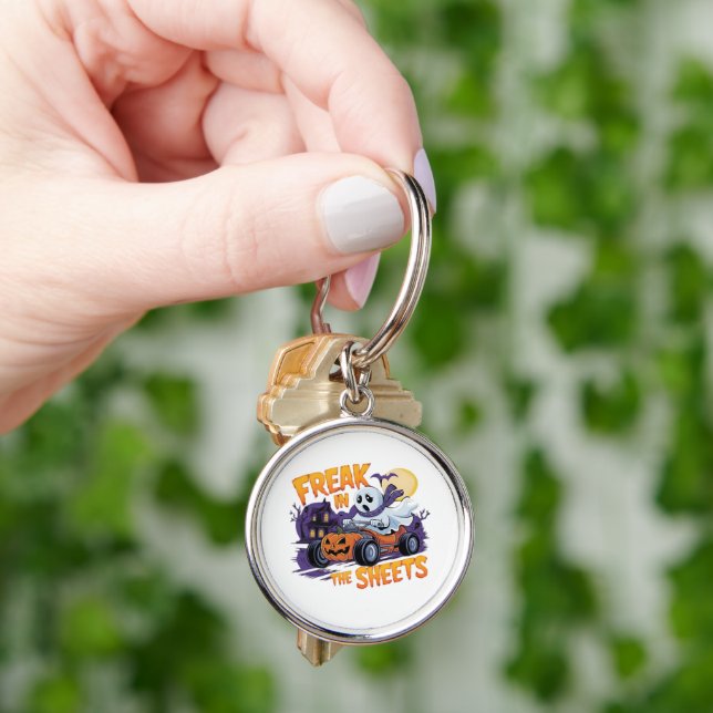 HALLOWEEN MONSTER IN THE BED SHEET KEY RING (Hand)