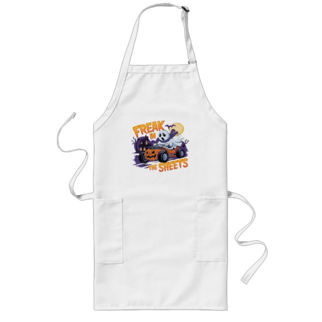 HALLOWEEN MONSTER IN THE BED SHEET LONG APRON (Front)