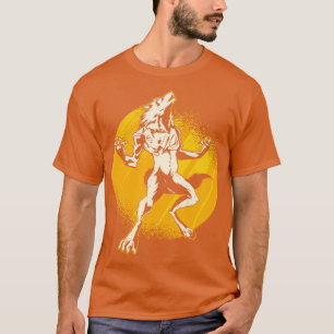 Halloween Monster Line Art Werewolf Horror Monster T-Shirt