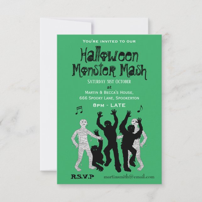 Halloween Monster Mash Dance Party Invitation (Front)