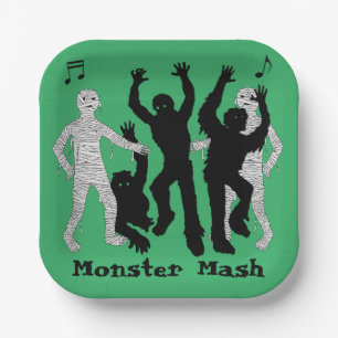 Halloween Monster Mash Dance Party Paper Plate