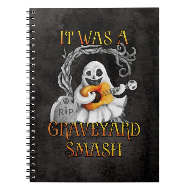 Halloween Monster Mash Ghost Graveyard Smash Notebook (Front)