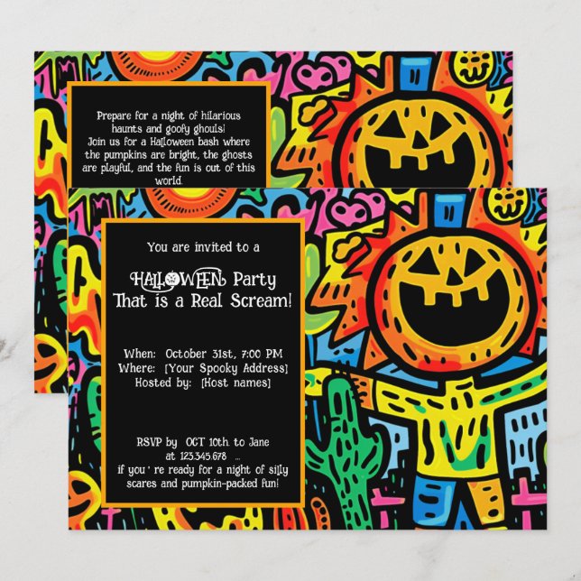 Halloween Monster Mash-Up Invitation (Front/Back)